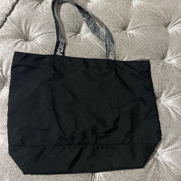 PINK Victoria's Secret Silver and Black Sequin Tote - Picture 2 of 2
